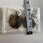 Western style wooden with sunflower shape pattern‎ drop hook earrings Brown Photo 5