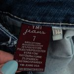 Ymi Y2K Womens Jeans Size 7 Bootcut Dark Wash Denim White Stitch Flare Pockets Photo 10