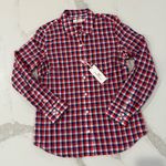Vineyard Vines NWT Gingham Button Down Cotton Shirt Women’s 8 Red/Blue Preppy Photo 0