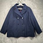 Talbots  Jacket Size 3X Plus Navy Blue Double Breasted Peacoat Preppy Nautical Photo 1