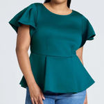 Eloquii  Flare Sleeve Peplum Top Photo 0