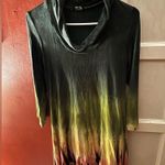 Art of Cloth Ombre Tie Dye Shark Tail Cowl Neck Tunic Yellow Size XS Photo 6
