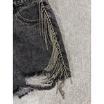 savannah jane rhinestone fringe shorts Black Button Fly NWT distressed Size M Photo 3