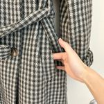 ASOS  Smart Heritage Check Houndstooth Oversized Trench Peacoat Gray Size 4 Photo 6