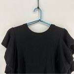 Rachel Roy  Ruffle Long Sleeve Pullover Sweater XS Black Photo 5