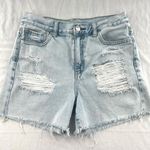 American Eagle  Outfitters Light Wash Ripped Mom Shorts Photo 0
