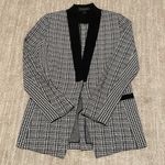 St. John  Caviar black/white houndstooth knit wool Blazer Jacket  Sz 12 Photo 2