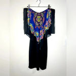 🆕 NWOT Agenda Black Dress with Blouse Shaw Off the Shoulder Overlay Paisley Photo 1