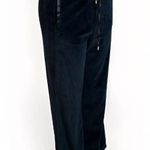 Kate Hill Womens Medium Velour Casual Lounge Pants Black Drawstring Waist Photo 5