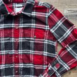 American Eagle  Women’s AE Ahh-Mazingly Soft Plaid Flannel Shirt Red Gray Sz Sm Photo 1