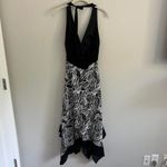 Speechless Y2K BLACK AND WHITE HALTER NECK HANDKERCHIEF HEM MIDI DRESS Photo 4