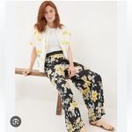 Fatface Jenna Citrus Floral Wide Leg Trousers Black Yellow Peach Size 8 UK 12 Photo 1