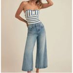 Favorite Daughter jeans: The Masha Super High Rise Wide Leg Crop in Dublin 27 Blue Photo 15