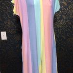 Bombom Rainbow Pastel Stripe Romper Shorts Blue Size M Photo 0