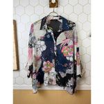 Melissa Paige Floral Oversized Sheer Blouse with Pleated Hem- Size - Small Photo 1
