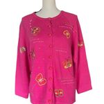 heirloom collectibles VTG. 2001 Embroidered Butterfly Sweater Cardigan. Sz. M Photo 1