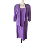 Miller Shor vintage SILK 2 piece dress and jacket Purple Size 14 Photo 11