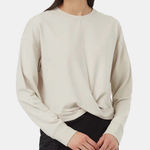 If It Were Me Cream Twist Front Sweatshirt Photo 0