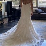 Stella York 6064 style wedding dress mermaid lace straps zip up bustles Size 6 Photo 3
