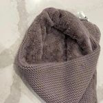 Loft NWT Faux Fur Muff Scarf Brown Patterned Faux Fur Thick Knit Inside Cozycore Photo 4