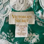 Victoria's Secret Vintage Victoria’s Secret Gold Label Ivory Green Floral Chemise Slip Dress Small Photo 4