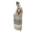 Madewell Black White Multi Print Banded Collar Zip Back Split Hem Tank Top XS Photo 1