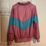 Womens Duckster Vintage Windbreaker Jacket Coat Hood Light Pink Blue Size Medium Photo 2