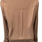 EXPRESS Portofino Original Chiffon Blouse Roll Tab Sleeve XS Lt Creamy Mocha Photo 3