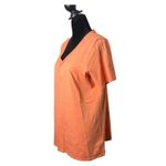 LOGO By Lori Goldstein The Tee Short Sleeve V Neck Top Size M Orange Minimalist Photo 3