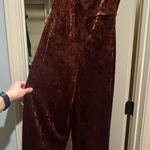Dynamite  Rich Brown Velvet Jumpsuit Photo 0