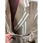 shirt dress 1950s striped pockets tan white patch pockets Size 10 Photo 11