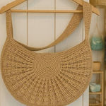 Ale By Alessandra  Rafia Straw Medium Size Purse Long Strap Coastal Boho Resort Photo 0