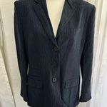 Lauren Ralph Lauren silk dark blue pinstriped suit jacket size 8 Photo 2