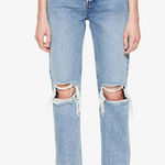 ANINE BING NWT Kat Jean in Destructed Light Blue Photo 0