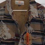 Free Planet  Aztec Boho Western Flannel Jacket Brown Sherpa Shacket cabincore Photo 5