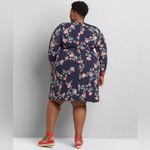 Lane Bryant  Navy Floral Faux Wrap Mini Dress Coquette Cottage Vacay Size 22/24 Photo 1