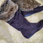 Vintage 90s Report Faux Fur Lined Brown Boots sz 8 Photo 3
