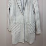 Anthropologie Harlyn  Entrepreneur Longline Pinstripe Blazer Trench Coat Large Photo 13