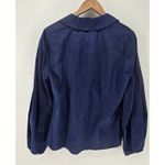Coco Indigo Calypso Cotton Button Front Cerulean‎ Blue Shirt Large Photo 3