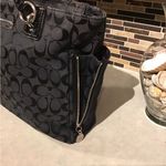 Coach Signature Black A1348- 23767E Side Zippers Gallery Tote Shoulder Handbag Photo 7