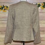 Anne Klein Ladies 2 Piece Gold Metallic Linen Blend Skirt Suit Size 12 Career Photo 6