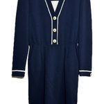 St. John Collection Vintage  Santana Knit Sweater Dress Long Button Front Blue 2 Photo 0