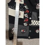 Vintage 90s PANTHER Sweater Vest Embroidery Flower Hearts Red Black Size Medium Photo 5