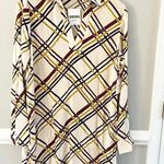 Forever 21 NWT  Contemporary Cream Black Stripes Geometric Dress Size Large Photo 7