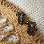 Vintage Foree Sterling Ornate Scroll Signed Clip On Luggage Tag Earrings Silver Photo 9