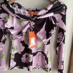 STINE GOYA Yuna Slinky Jersey Top Liquified Flora Purple Photo 4