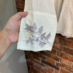 We womens embroidered semi sheer lightweight boho hippie western blouse white L Size L Photo 1