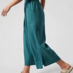 Athleta Playa Linen Wide Leg Crop Pants Women's Size 4 • Borealis Green Teal Photo 8