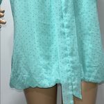 Dress Barn  Green Puff Sleeve Blouse with Tie Front Photo 2