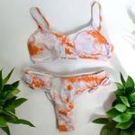 Romwe  NWOT Orange Tie Dye Bikini Small Photo 0